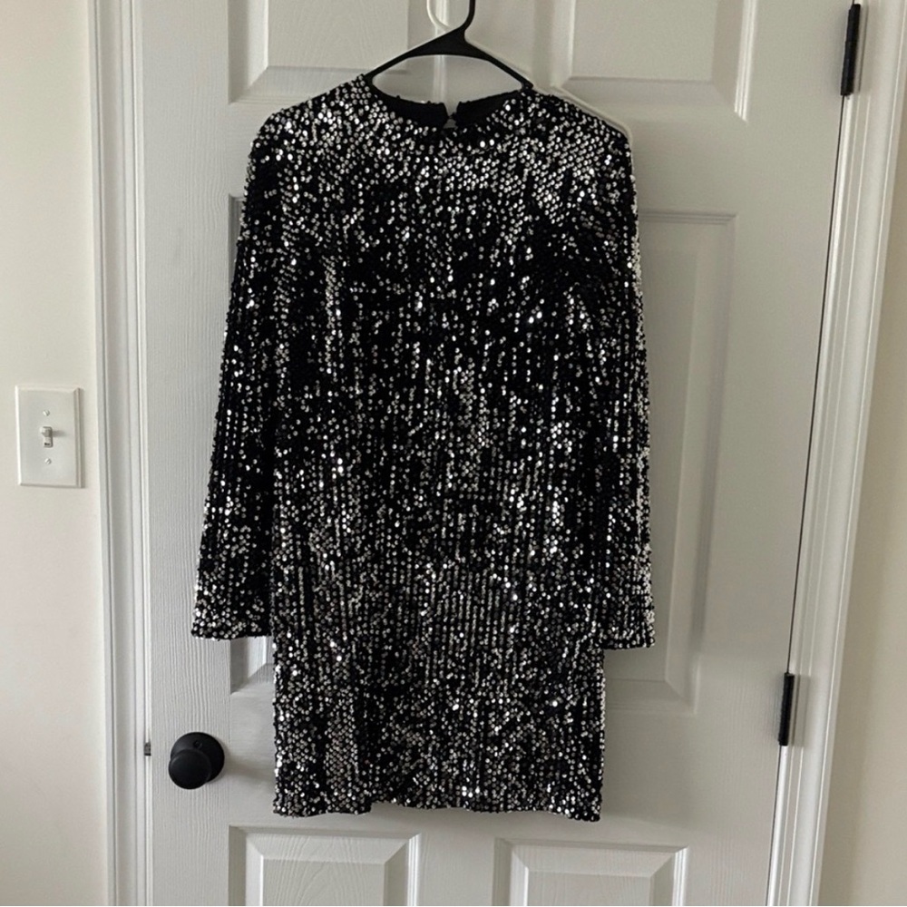 Black & Silver Sequins Dress